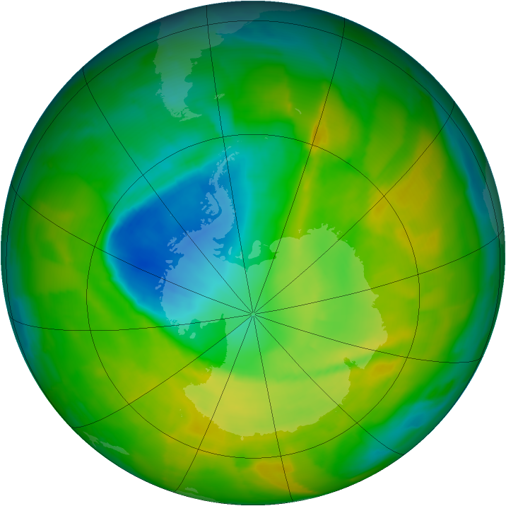 Antarctic ozone map for 10 November 2012